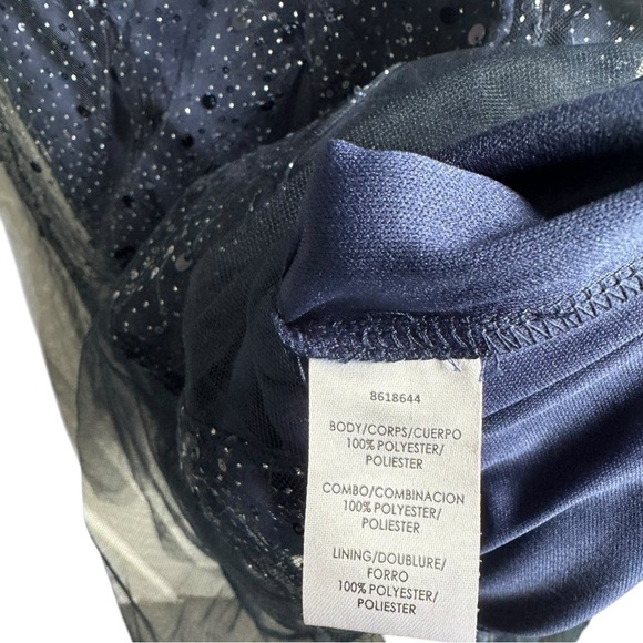 JS Collections Alyssa Sequin Godet Cocktail Dress Navy 6 - Picture 10 of 12